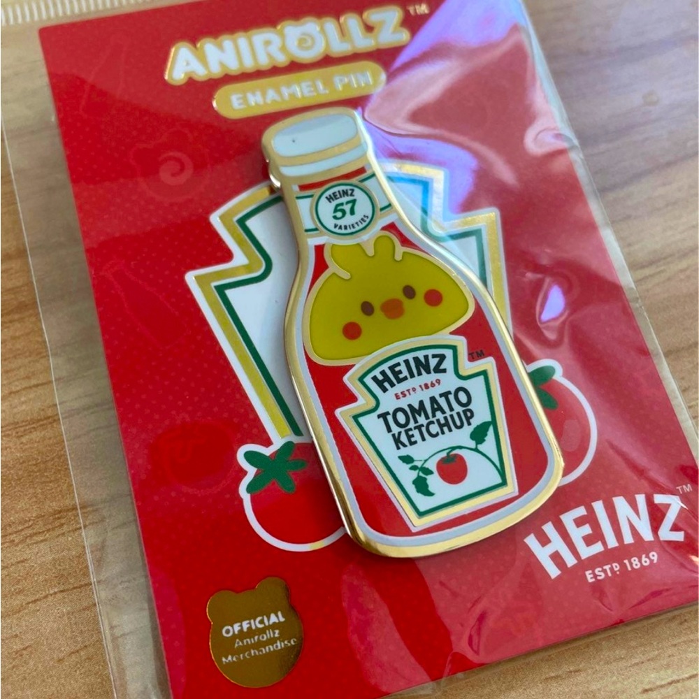 Anirollz x Heinz Ketchup Animal Character Enamel Pin - Chick